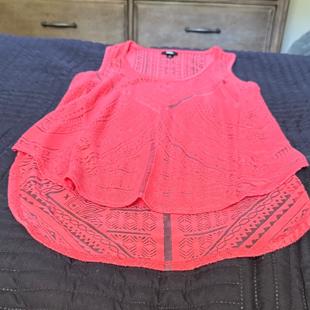 Mossimo Supply Co. Coral Patterned Tank Top